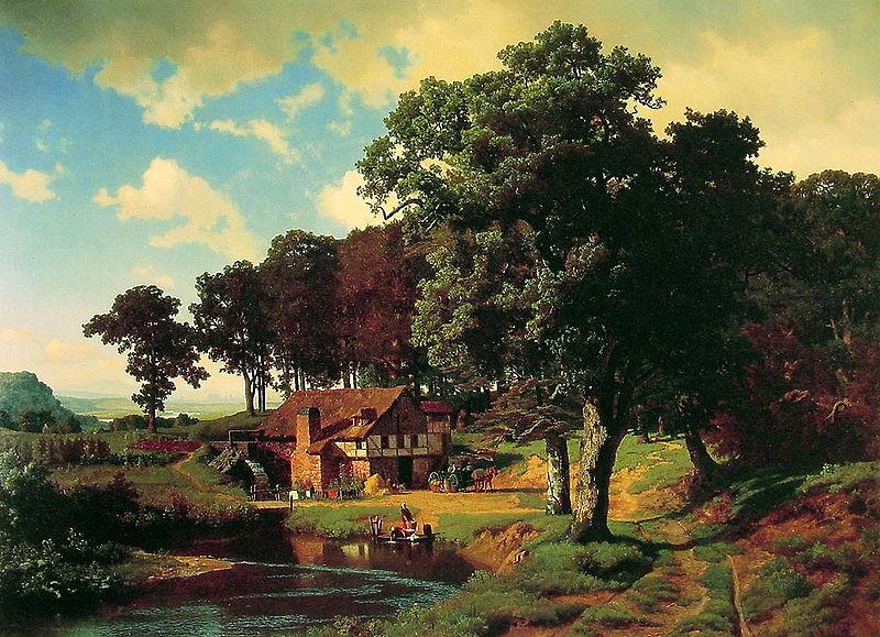 Albert Bierstadt A Rustic Mill (Farm